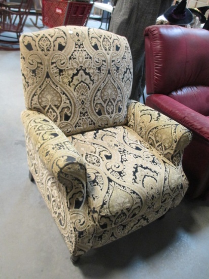 ComfortMax Black And Gold Chenille Damask Recliner