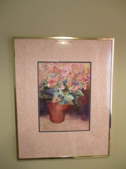 Framed and Matted Watercolor by Jean Southerdones