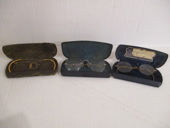 Antique Eyeglasses with Cases