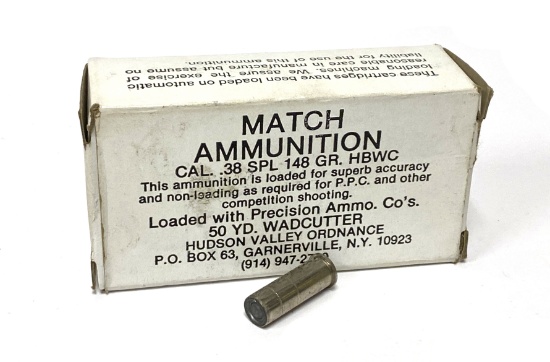 NIB 50rds. of .38 Special 148gr. HBWC Match Ammunition