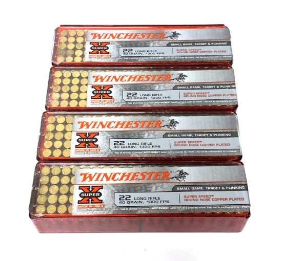NIB 400rds. of .22 LR 40gr. Super Speed RN Copper Plated Winchester Super-X Ammunition
