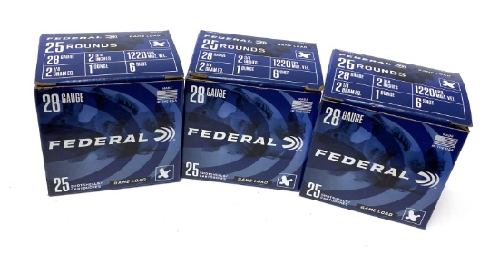 NIB 75 Shotshells of 28 GAUGE Federal 2-3/4" Game Loads