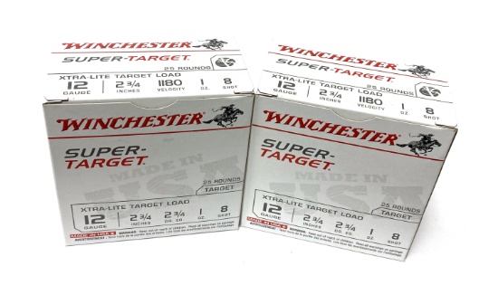 NIB 50 Shotshells of 12 GAUGE Winchester 2-3/4" Super-Target Xtra-Lite Target Loads