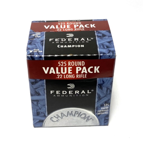 NIB 525rds. of .22 LR Federal 36gr. Copper-Plated HP Ammunition