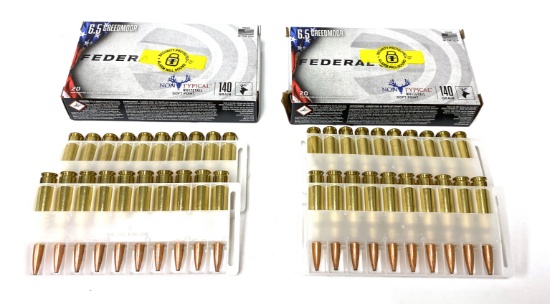 New 2 Boxes of 40rds. of 6.5 CREEDMOOR 140gr. Non Typical Whitetail Soft Point Federal Ammunition