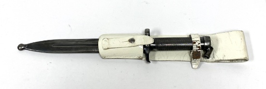 Swedish M1896 Bayonet with a Rare M86 White Painted Leather Parade Frog