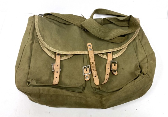 Military Bag with Waterproof Liner, and 2 Pockets - Tag reads "Japan"