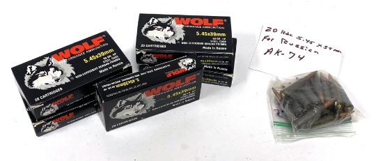 120rds. of New 5.45x39mm AK-74 Steel Case Ammunition