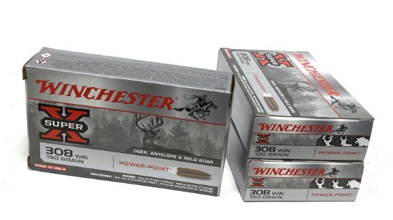 NIB 60rds. of .308 WIN. 150gr. Power-Point Winchester Super X Ammunition