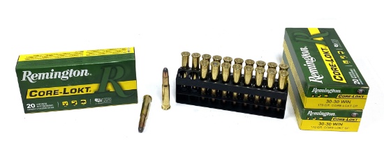 NIB 60rds. of .30-30 WIN. 170gr. Core-Lokt SP Remington Ammunition