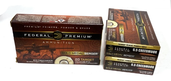 NIB 60rds. of 6.5 CREEDMOOR 130gr. Hybrid Open Tip Match Federal Gold Medal Berger Ammunition