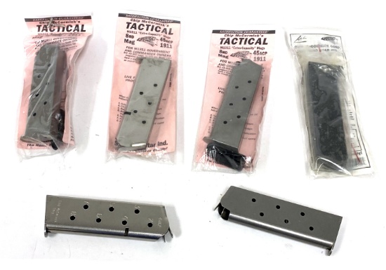 (6) Chip McCormick's M1911 "Extra Capacity" 8rd. Tactical .45 ACP Magazines