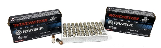 NIB 100rds. of .40 S&W 165gr. JHP Winchester Ranger LE (Black Talon) T-Series Defense Ammunition