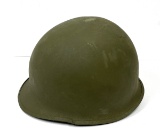 US WWII Front Seam M1 Helmet w/ Liner, Chinstrap, and Swivel Bales