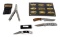 Remington Multi-Tool, Winchester Drop Pt, S&W Knife, C96 Mauser Knife, and Firearm Pin Board