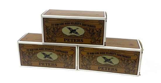 NIB 1500rds. of .22 LR Peters High Velocity Solid Point Ammunition