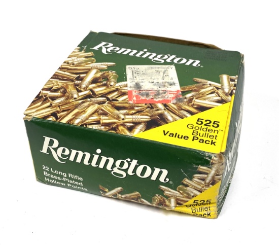 NIB 525rds. of .22 LR Remington Golden Bullet Brass-Plated Hollow Point Ammunition