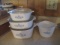 Corning Ware Blue Cornflower 1 Quart Measuring Cup and Three Lidded Casserole