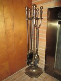 Antique Brass Finish Fireplace Set