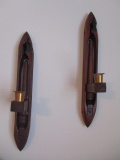 Pair of Vintage Textile Mill Bobbin Shuttles Converted to Candle Scones