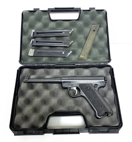 1975 Ruger Standard .22 LR Semi-Automatic Pistol with 4 Magazines in Hard Case