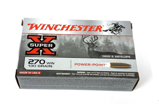 NIB 20rds. of .270 WIN. 130gr. Winchester Super-X Power Point Ammunition