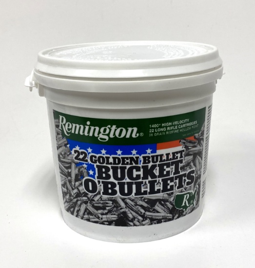 NIB 1,400rds. of .22 LR High Velocity Remington Bucket O'Bullets 36gr. Hollow Point Ammo