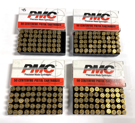 NIB 195rds. of PMC .45 AUTO 230gr. FMJ Ammunition