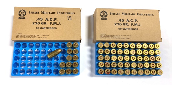 NIB 63rds. of IMI .45 ACP 230gr. FMJ Ammunition