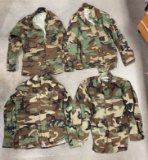 (4) Woodland Camouflage US Army Coats - Size: Medium-Regular