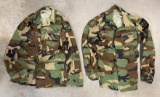 (2) Woodland Camouflage US Army Coats - Size: Small-Short