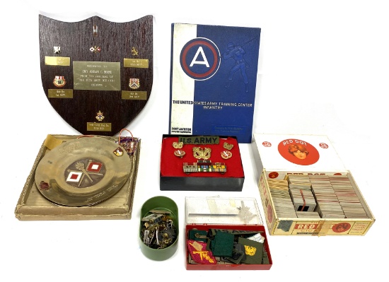 Vietnam War US Solider Grouping - Slides, Insignia, Patches, Medals, Pins, Book, & More