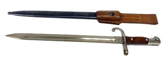 Matching Argentine M1909 Mauser Sabre Bayonet with Scabbard, and Frog By Kirschbaum & Co.