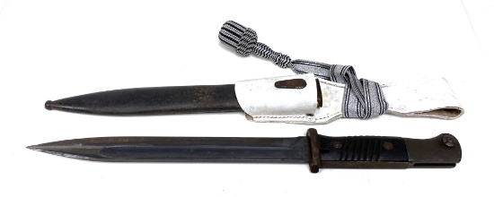 WWII 1938 German K98 Bayonet by E. PACK & S with SS Frog & Portapee