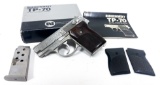 NIB Engraved Stainless Budischowsky TP-70 .25 Auto Semi-Automatic Pistol