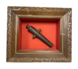 Antique Signal Canon displayed in Shadowbox style frame