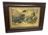 Framed Currier & Ives: THE SECOND BATTLE OF BULL RUN, FOUGHT AUGT 29TH 1862