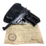 1944 WWII German Nazi Bringback P38 Spreewerk “cyq” 9MM Pistol with Capture Paper & Holster
