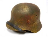 German WWII M40 Normandy Camouflage Helmet with Liner and Chinstrap