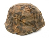 German WWII M40 Dug Relic Helmet with Double Sided Camouflage Cover