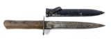 WWII Italian M39 Fighting Trench Knife with Scabbard