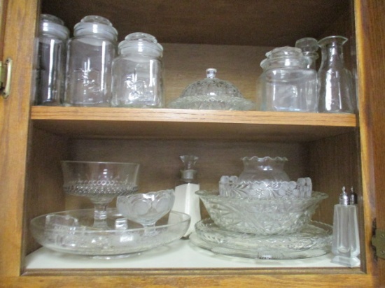 Crystal And Glassware Bowls, Platters, And Small Canister Set