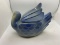 BLUE AND WHITE SALE GRAZED BIRD LIDDED JAR