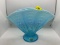 BLUE FENTON HOBNAIL FAN VASE