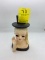 LADY HEAD VASE WITH TOP HAT