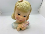 ENESCO LITTLE GIRL HEAD VASE