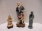 Two Porcelain and One Resin Asian Figures