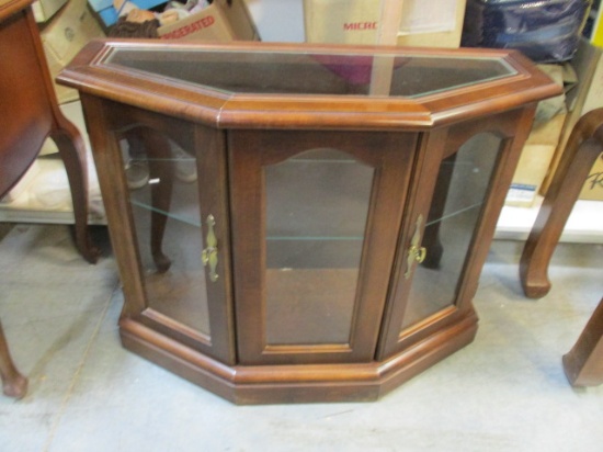 Mersman Angled Front Display Cabinet with Glass Top/Sides