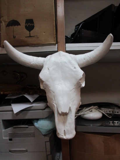 Plaster Cow Skull Wall Plaque Made in Mexico