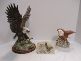 Porcelain Eagle Figurines and Inspirational Quote Figurine